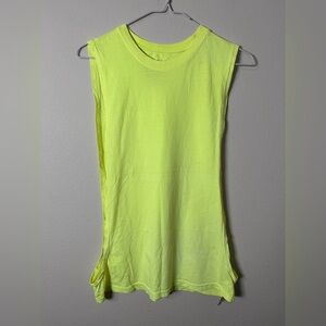 U.S. Vintage Neon Yellow Sleeveless tank Top with cutouts size small
